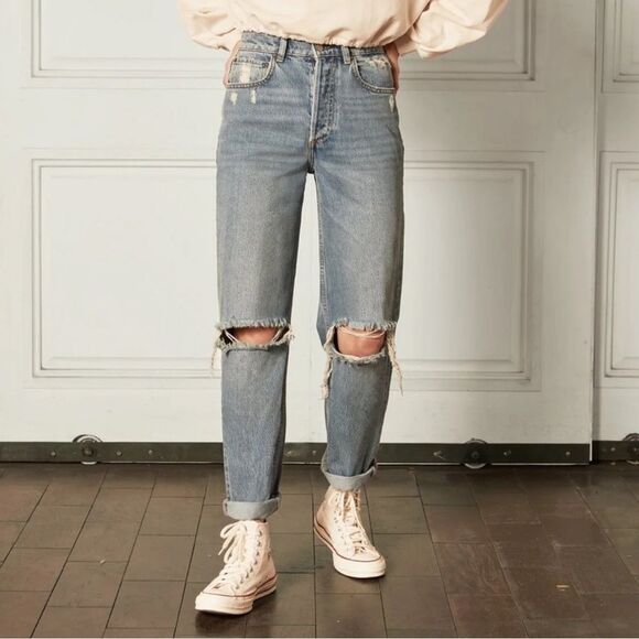 NWT Boyish The Toby Jeans Relaxed Fit 26 Great Ditactor Busted Knee Distressed - Picture 2 of 12